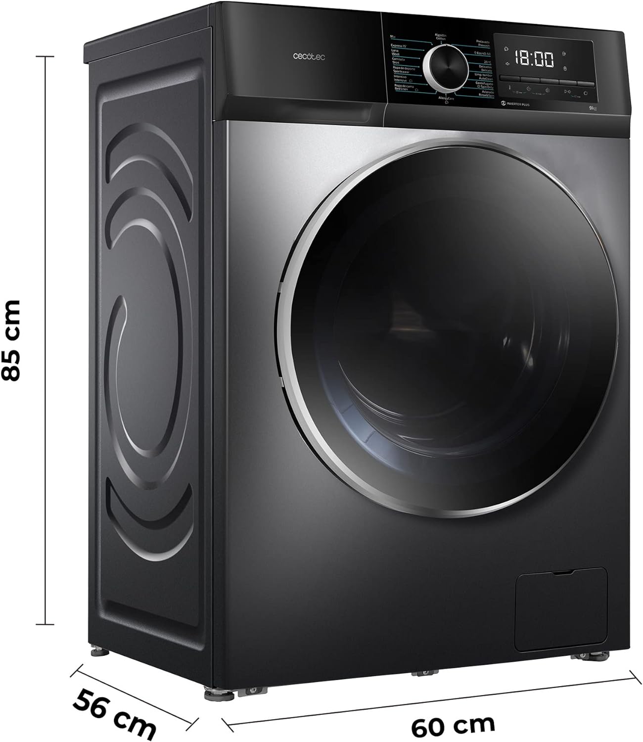 Lavadora Cecotec Bolero DressCode 9500 Inverter Steel A