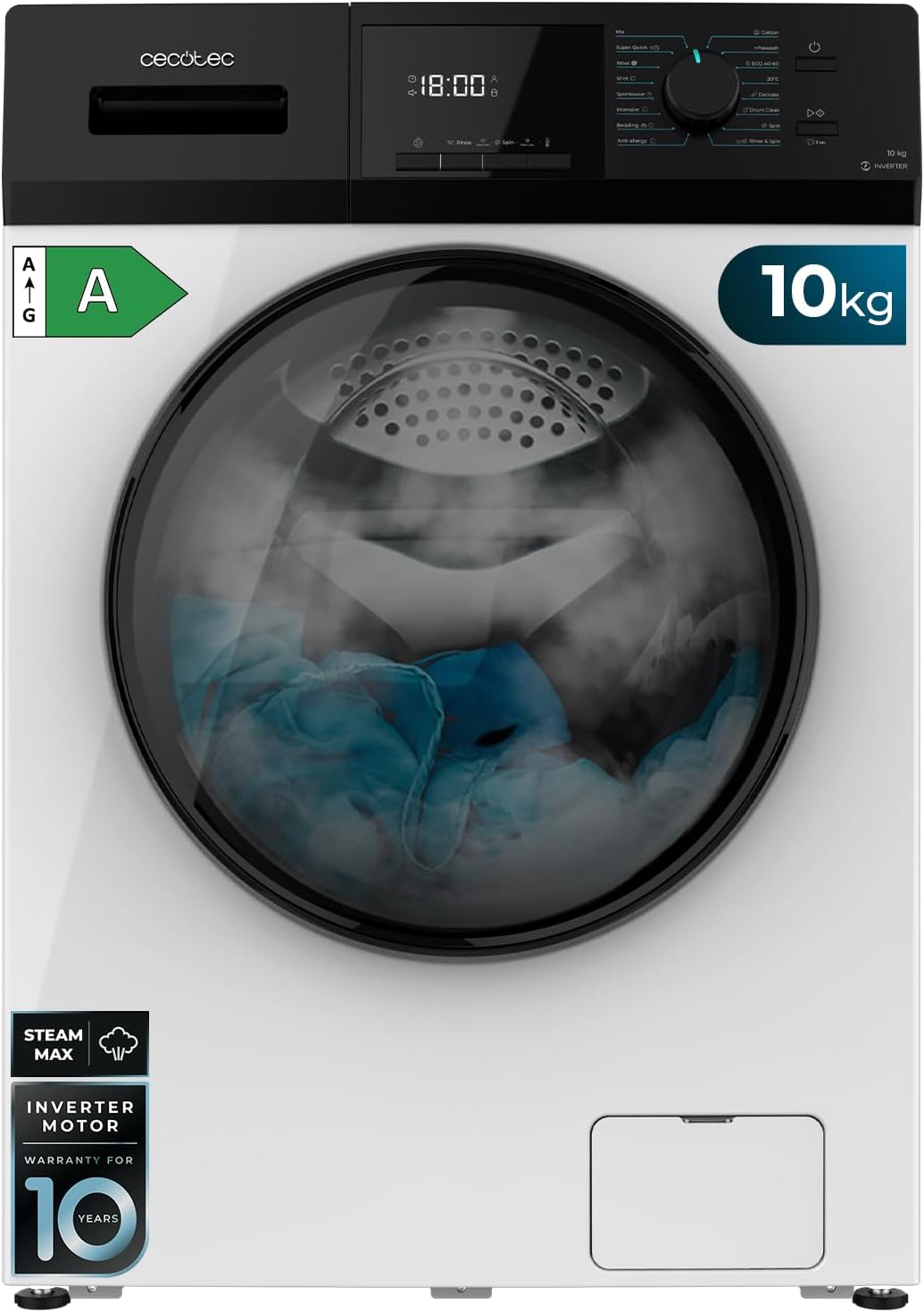 Lavadora Cecotec Bolero Dresscode 10410 Inverter A