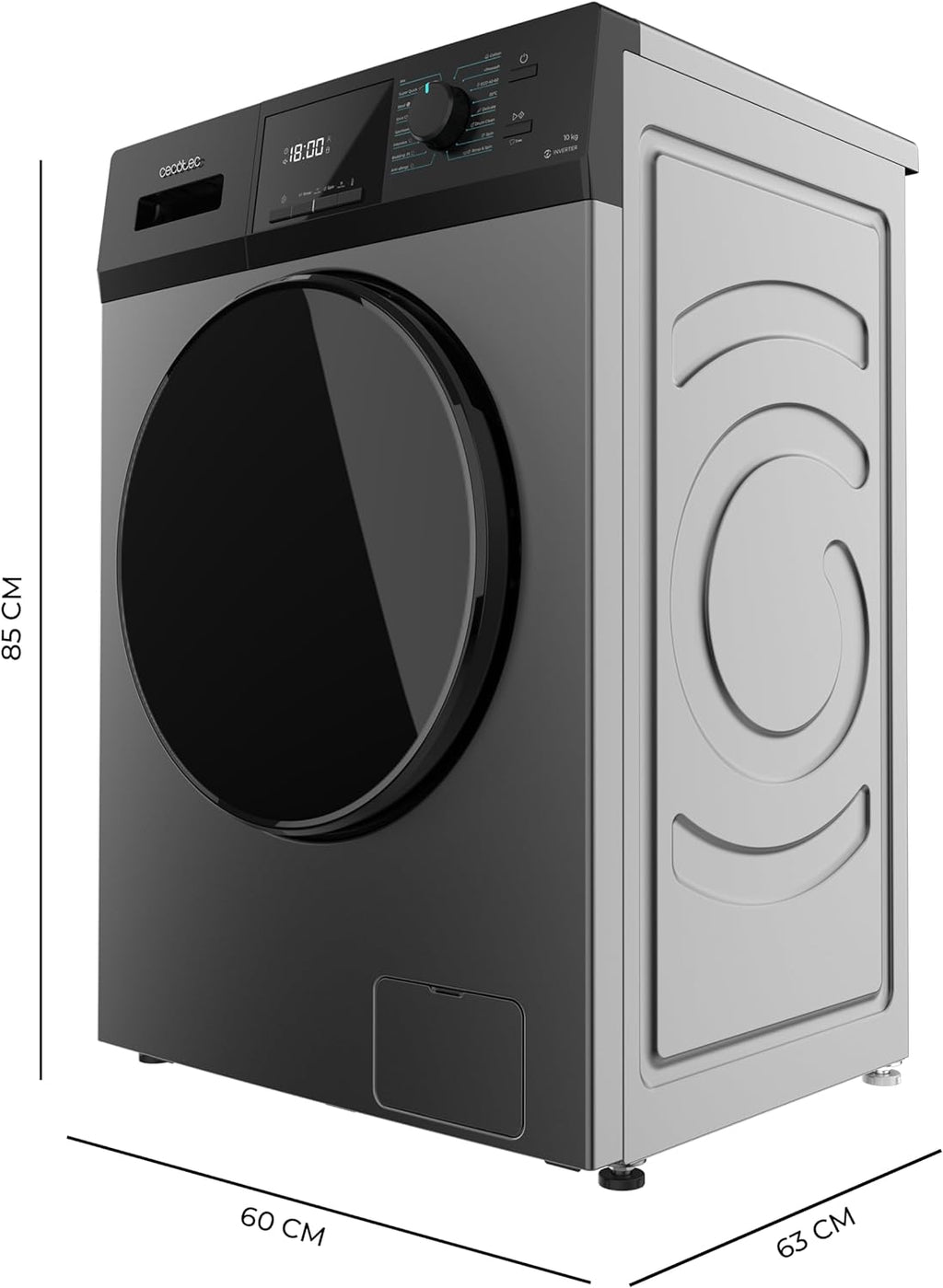 Lavadora Cecotec Bolero DressCode 10410 Inverter Steel A