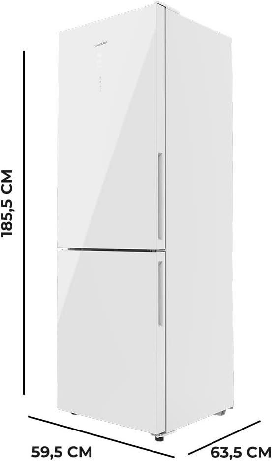 Frigorífico combi Cecotec Bolero CoolMarket Combi 322 Glass White E