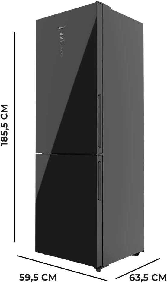 Frigorífico combi Cecotec Bolero CoolMarket Combi 322 Glass Black E