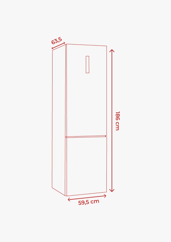 Frigorífico Combi EVVO F55W Glass