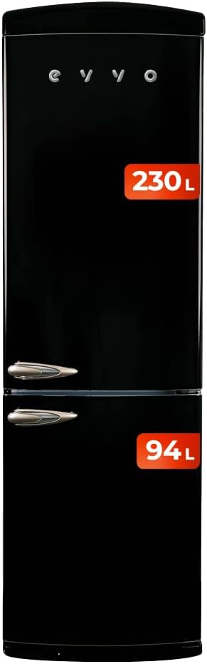 Frigorífico Combi Evvo F60BK Retro Negro
