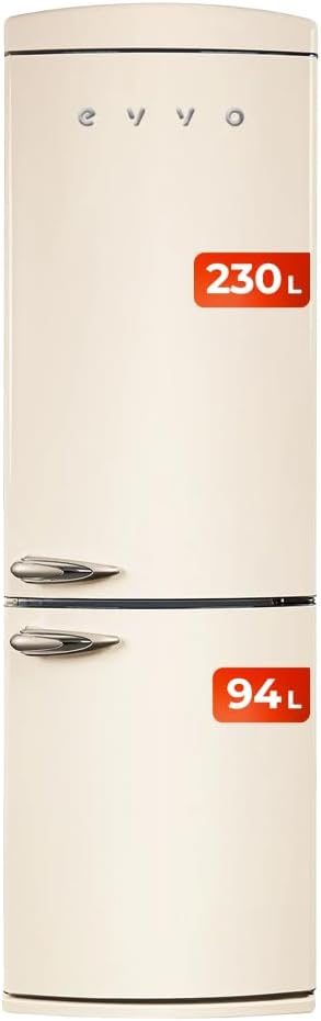 Frigorífico Combi Evvo F60BG Retro Beige