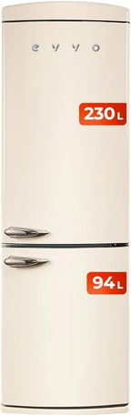 Frigorífico Combi Evvo F60BG Retro Beige