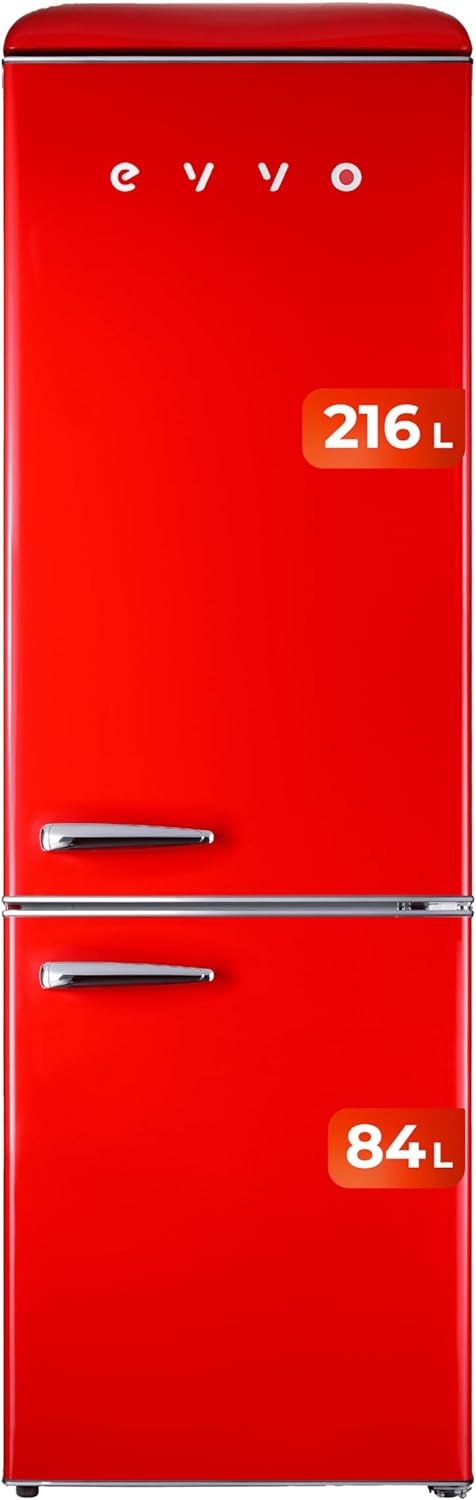 Frigorífico combi Evvo F55R Retro Rojo