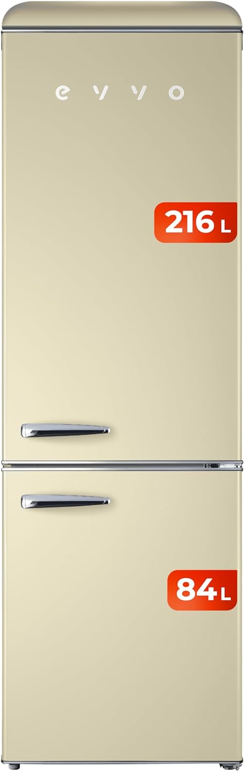 Frigorífico combi Evvo F55BG Retro Beige