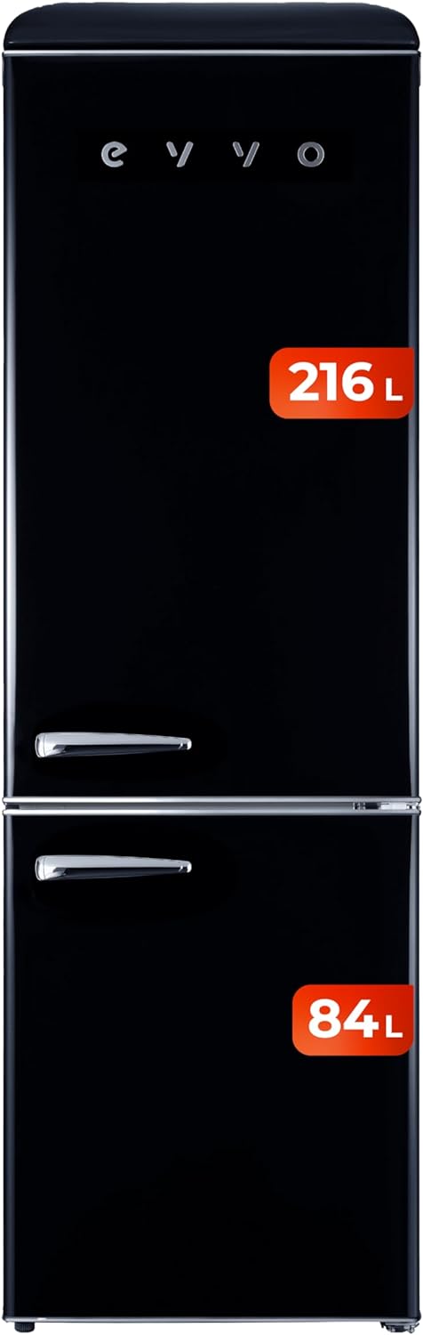 Frigorífico combi Evvo F55BK Retro Negro