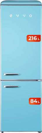 Frigorífico combi Evvo F55BL Retro Azúl Pastel