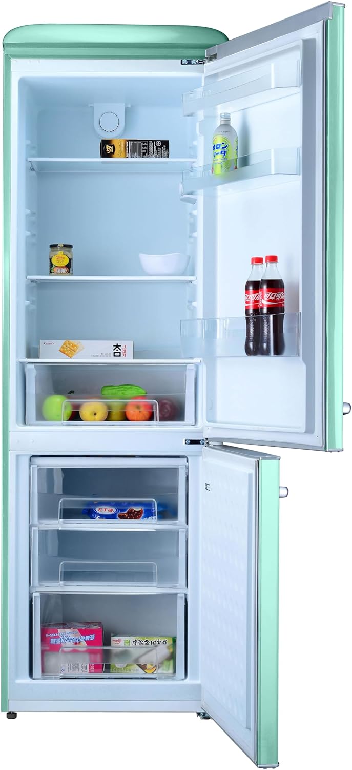 Frigorífico combi Evvo F55BL Retro Azúl Pastel