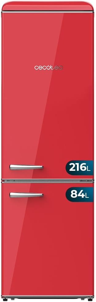 Frigorífico retro combi Cecotec Bolero CoolMarket Combi Origin 300 Red E