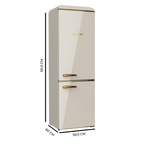 Frigorífico combi retro Cecotec Bolero CoolMarket Combi Origin 300 Beige E