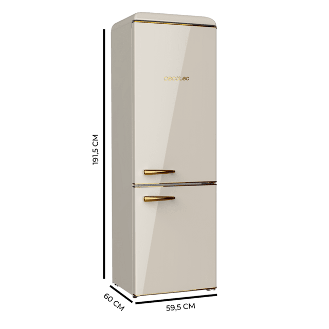 Frigorífico combi retro Cecotec Bolero CoolMarket Combi Origin 300 Beige E
