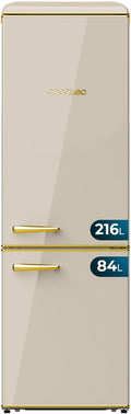 Frigorífico combi retro Cecotec Bolero CoolMarket Combi Origin 300 Beige E