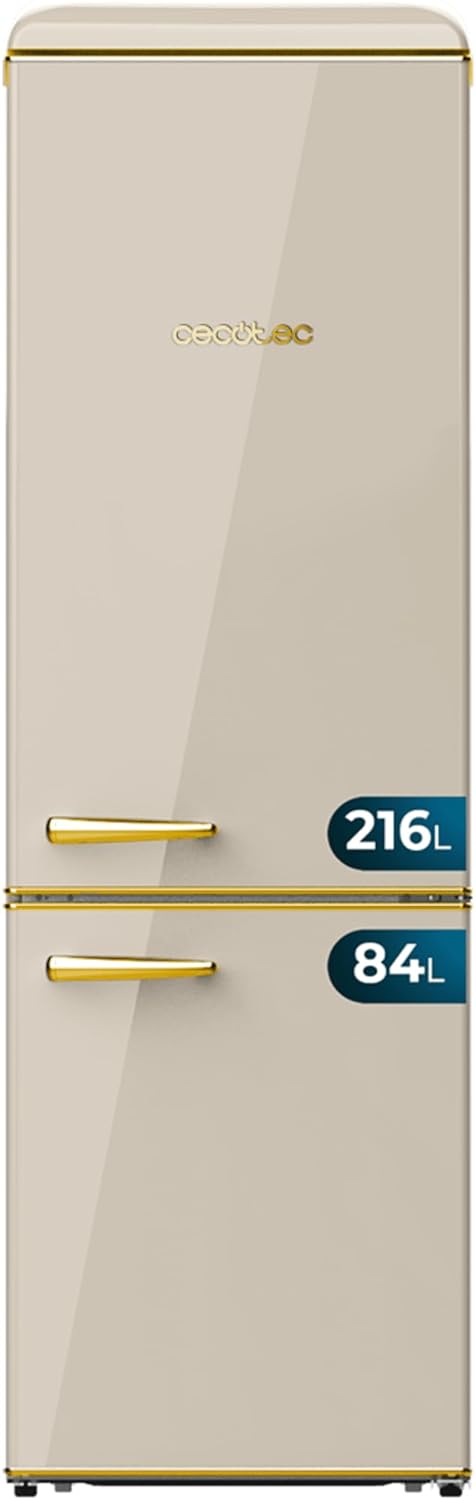 Frigorífico combi retro Cecotec Bolero CoolMarket Combi Origin 300 Beige E