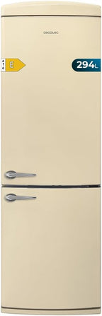 Frigorífico combi retro Cecotec Bolero CoolMarket Combi Origin 294 Beige E