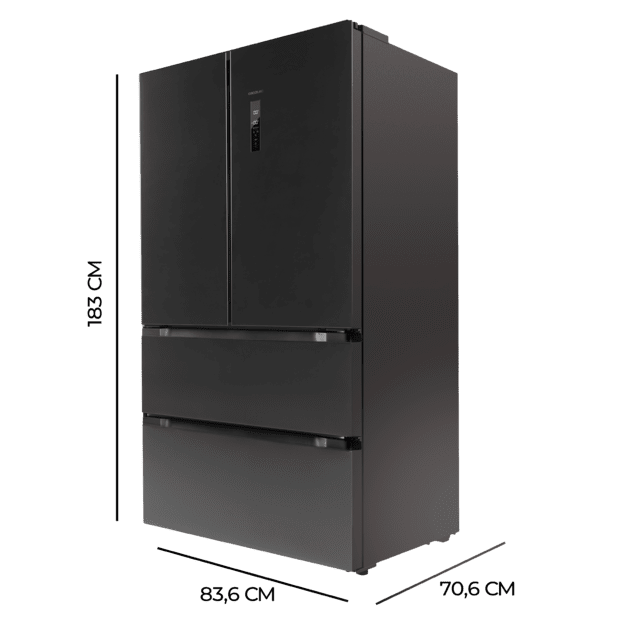 Frigorífico americano 4 puertas Cecotec Bolero CoolMarket FD 510 Dark E