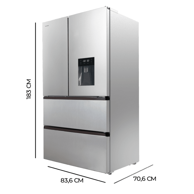 Frigorífico americano 4 puertas Cecotec Bolero CoolMarket FD 510 WD Inox E