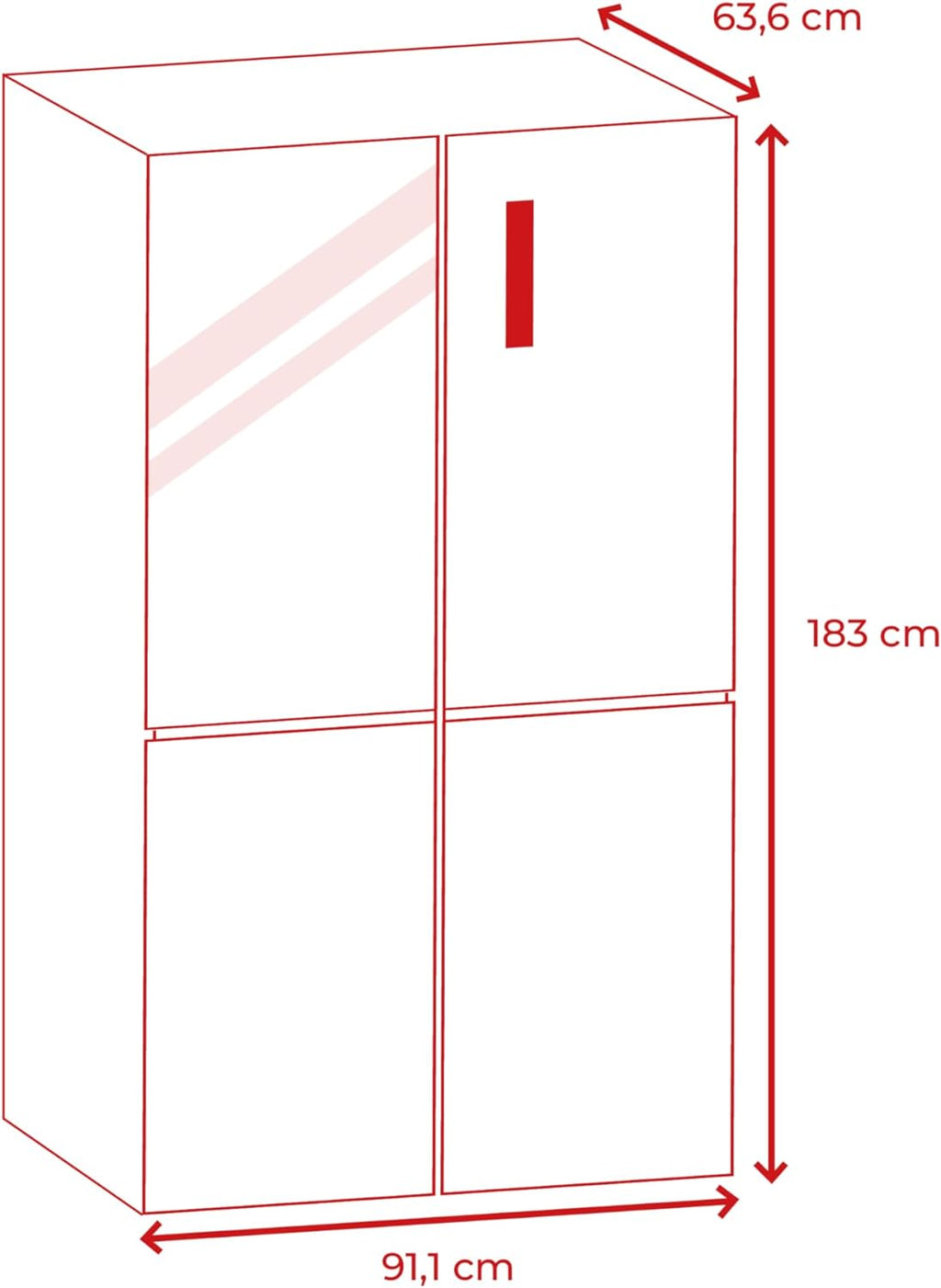 Frigorífico 4 puertas EVVO F100X