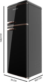 Frigorífico retro Cecotec Bolero CoolMarket 2D Origin 215 Black E