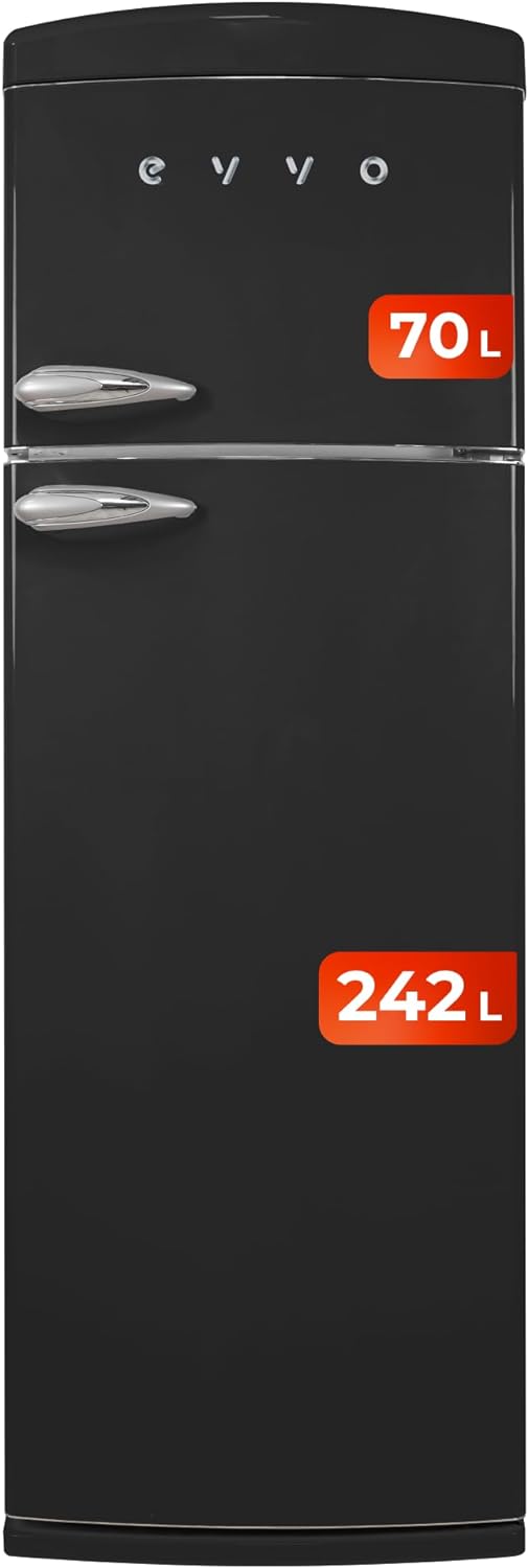 Frigorífico 2 puertas Evvo F50BK Retro Negro