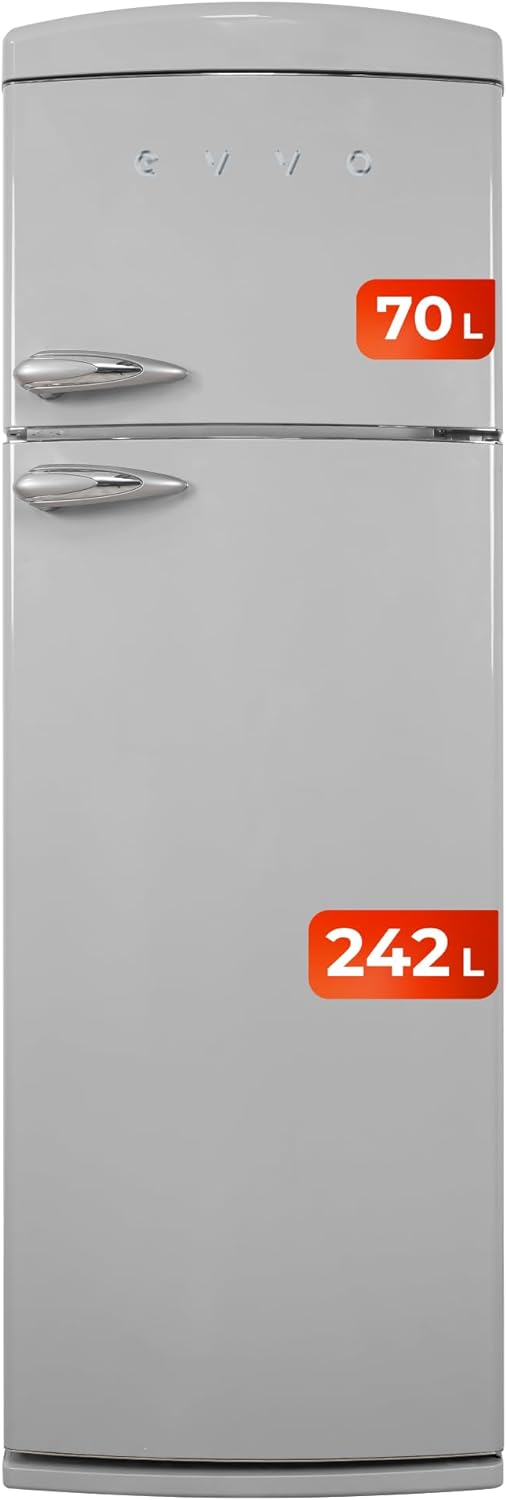 Frigorífico 2 puertas Evvo F50GY Retro Gris