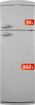 Frigorífico 2 puertas Evvo F50GY Retro Gris
