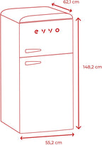 Frigorífico 2 puertas Evvo F45BL Retro Azúl Pastel