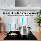 Campana T Cecotec Flux TT 905500 Glass White A++