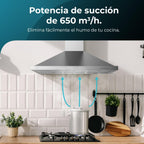 Campana extractora piramidal Cecotec Bolero Flux PM 906500 Inox A