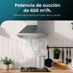 Campana extractora piramidal Cecotec Bolero Flux PM 606500 Inox A