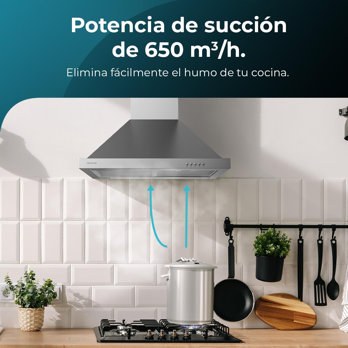 Campana extractora piramidal Cecotec Bolero Flux PM 606500 Inox A