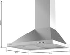 Campana extractora piramidal Cecotec Bolero Flux PM 606500 Inox A