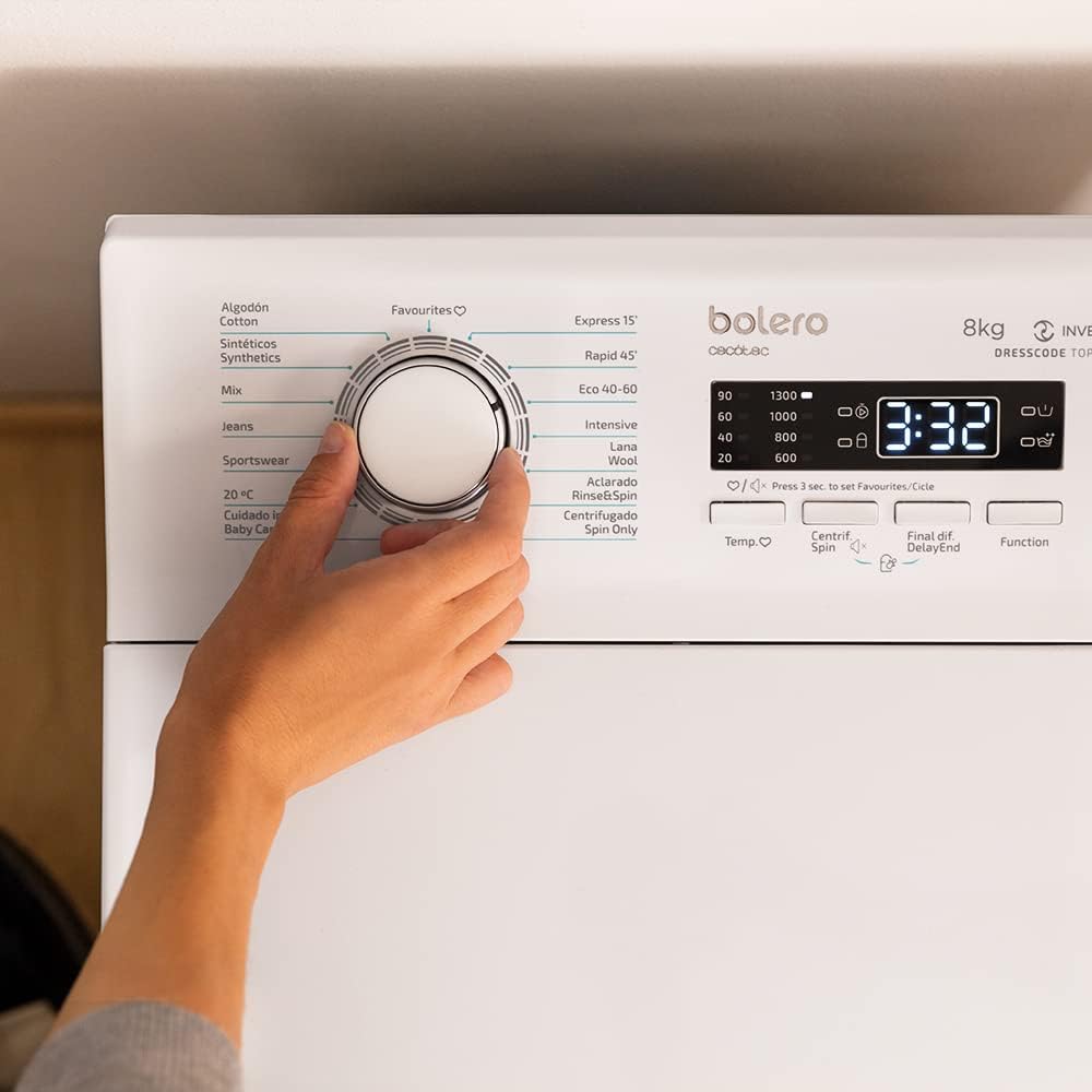 Lavadora de Carga Superior Cecotec Bolero DressCode Top 80 Inverter