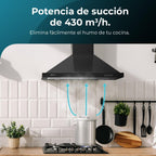Campana extractora piramidal Cecotec Bolero Flux PM 604300 Black C