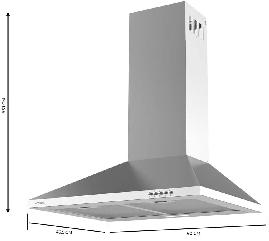 Campana extractora piramidal Cecotec Bolero Flux PM 603500 Inox B