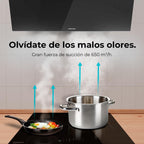 Campana decorativa Cecotec Bolero Flux DT 906500 Glass Black A