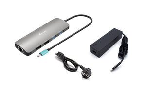 Metal USB-C Nano 2x Display Docking Station with PD 100 W + Charger 100W