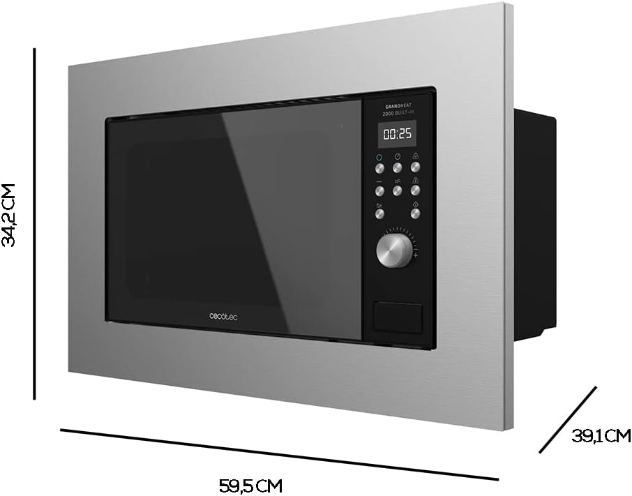 Microondas encastrable Cecotec Grandheat 2000 Built-in SteelBlack
