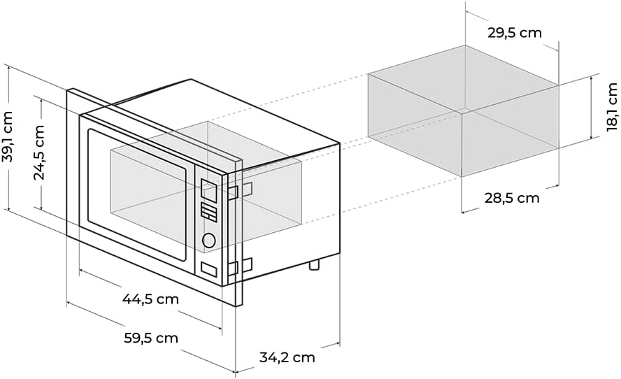 Microondas encastrable Cecotec Grandheat 2000 Built-in SteelBlack