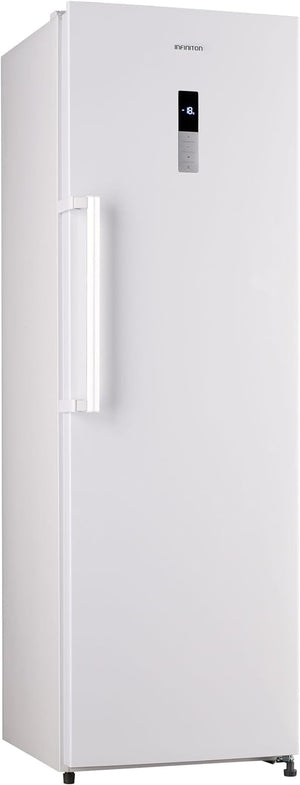 INFINITON Congelador Vertical CV-265L85WEM, 282 Litros, 185 cm de Altura, LCD touchControl, No Frost, Inverter, E, Fabricador de hielo manual incorporado