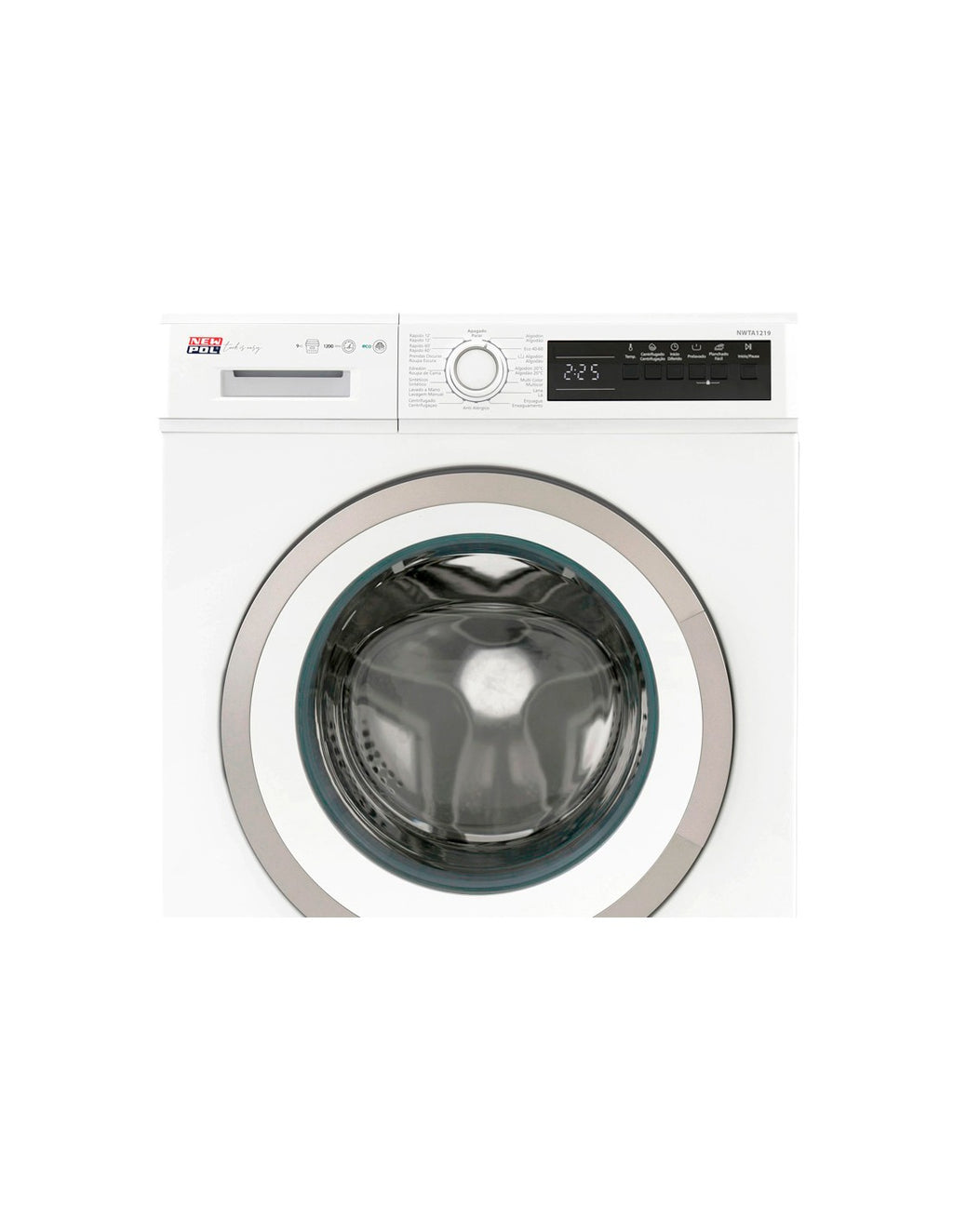 Lavadora Newpol Nwt21014 Blanca 10kg 1400rpm Display Inverter Vapor Assist Clase A