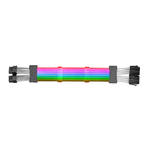 MCA-16, Cable Extensor ARGB 8+8pin PCIe para Tarjeta Gráfica, LEDs Ultrabrillantes, Compatibilidad Total, AWG18 de Cobre Puro, 310mm