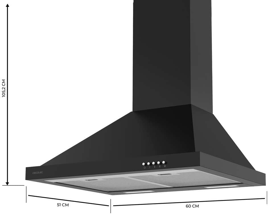 Campana piramidal Cecotec Bolero Flux PM 606500 Black A