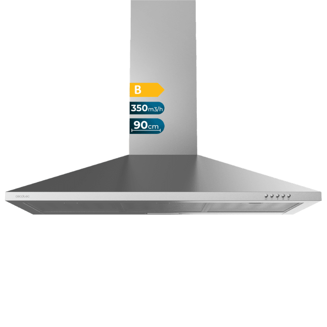 Campana extractora piramidal Cecotec Bolero Flux PM 903500 Inox B
