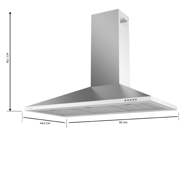 Campana extractora piramidal Cecotec Bolero Flux PM 903500 Inox B