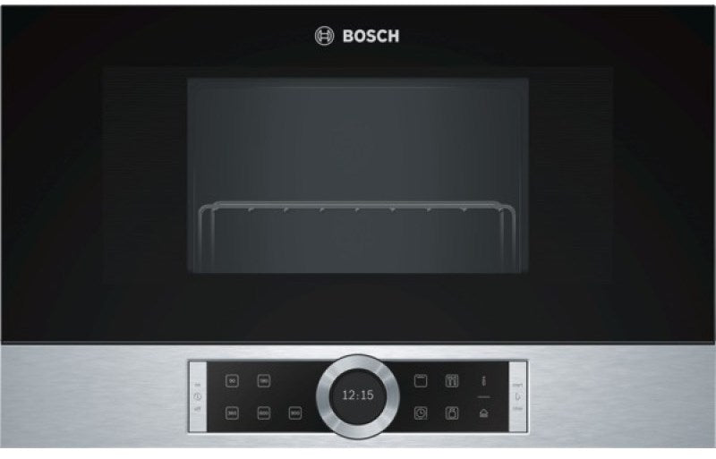 MICROONDAS BOSCH BER634GS1 21 LITROS INOX/NEGRO AP DERECHA INTEGRABLE SIN MARCO ELECTRONICO SIN PLATO