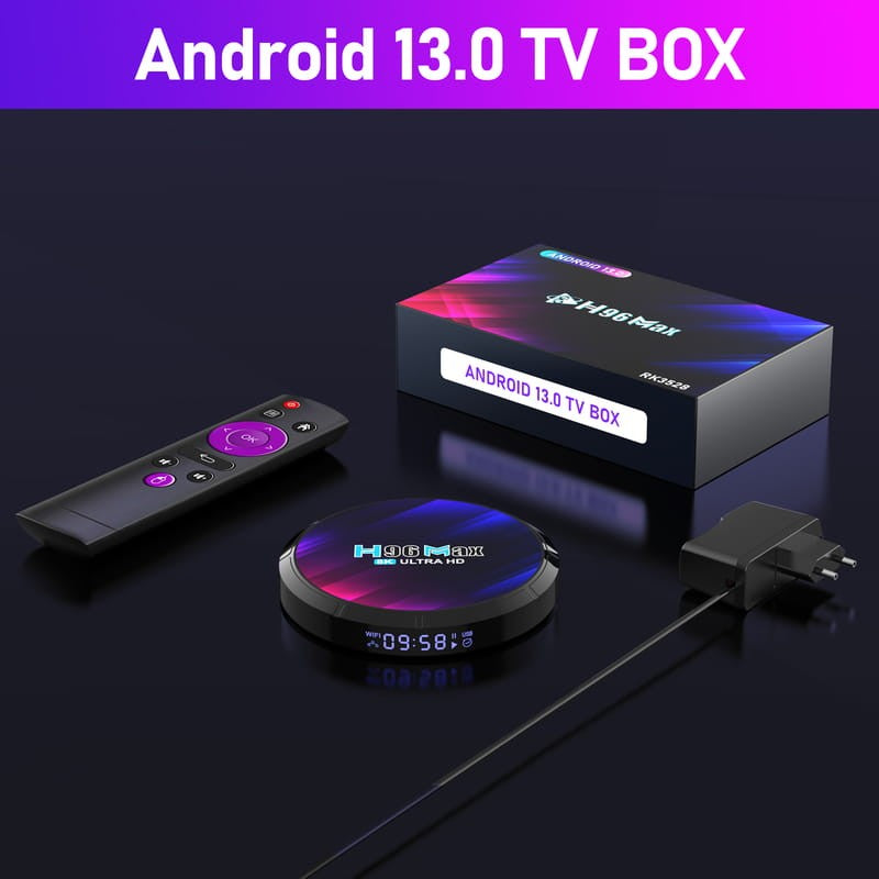 H96 MAX RK3528 4GB/64GB Android 13 Negro - Android TV