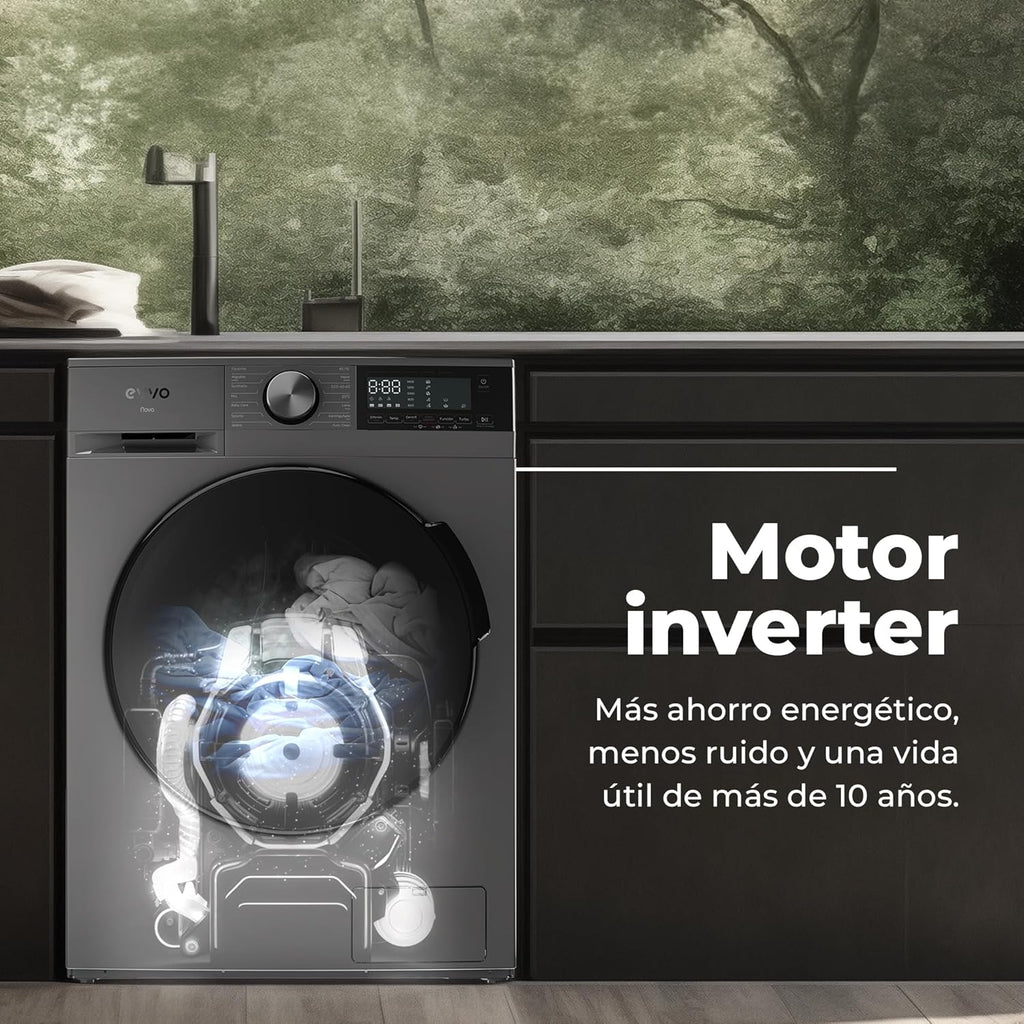 LAVADORA SECADORA EVVO NOVA INOX 10 kg lavado/7 kg secado