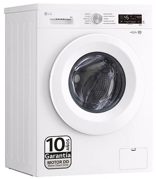 LAVADORA LG F4X1008NWH 8KG 1400RPM INTELIGENCIA ARTIFICIAL IA BLANCA DISPLAY CLASE A TAPA DESMONTABLE